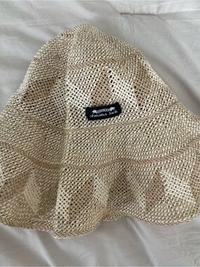 Panama Jack Natural Straw Sun Hat with Tan Trim